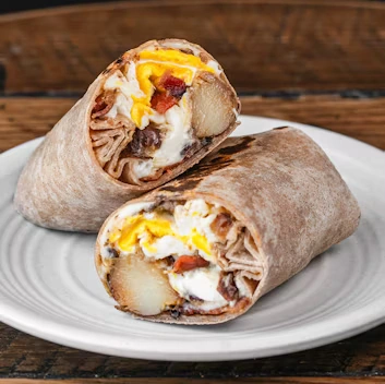 BACON, EGG, CHEESE & POTATO BURRITO