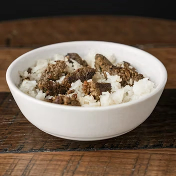 KID VEGAN KEBAB PLATE WITH WHITE RICE
