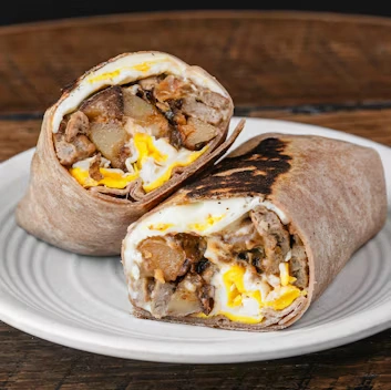 SAUSAGE, EGG, CHEESE & POTATO BURRITO